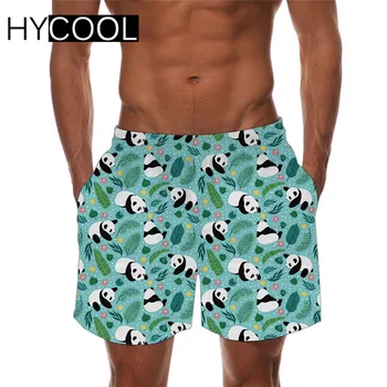 HYCOOL Bărbați Vară pantaloni Scurți de Plajă 2020 Copil Panda Print pantaloni Scurti pentru Barbati Respirabil iute Uscat Sport