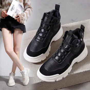 2020 Nou Casual Pantofi de Lac-Up Pantofi de Moda de sex Feminin Casual Platforma Adidas confortabil pantofi casual rotund toe pantofi L15-58