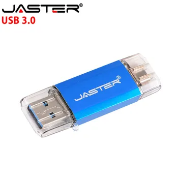 JASTER OTG usb3.0 & type-c usb flash drive 16GB 32GB 64GB 128GB 4GB pendrives dual pen drive de tip c sistemul android