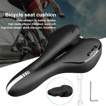 Pad Negru Silicon Moale Ergonomic Cu Bicicleta, Accesorii Biciclete De Munte Biciclete Pernei Scaunului, Shockproof Respirabil Moda Îngroșat