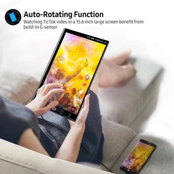 UPERFECT 4K Portabil Monitor Touchscreen, Senzor de Gravitație Automata Roti 15.6