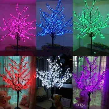 Noul LED Copac Floare de Cires, Lumina 1.5 M, 1.8 M, 2M Craciun Copac Lampa Peisaj de Iluminat Exterior pentru Nunta de Craciun Decor de Gradina