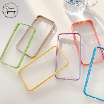 De la Jenny Culoarea de frontieră pentru iPhone 11 Pro x xr xs max 7 8 Plus telefon transparent mat de protecție caz greu