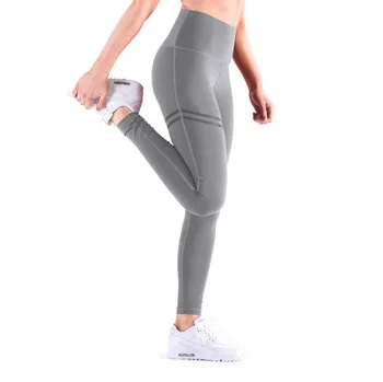 Femei yoga pantaloni dunga cu talie înaltă compresie burtica de control push-up antrenament de fitness de funcționare jambiere