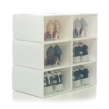 3pc AJ cutie de pantofi de mare Capacitate de depozitare Transparente cutii de pantofi îngroșat de praf pantofii organizator cutie combinație care pot fi Stivuite