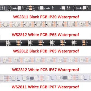 5V RGB WS2812 Led Strip Waterproof WS2812B IP65 IP67 RGB Flash de lumină Flexibil 30Leds/m 60Leds/m 5M Condus stripTV Înapoi lumina