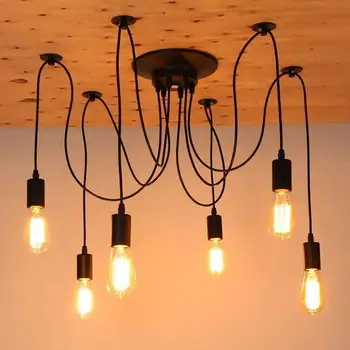 DIY Moderne nordic retro agățat lampă bec Edison corpuri de iluminat Spider pentru Camera de zi Cafe-Bar