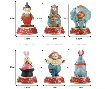 ElimElim Epocă Desene Animate Acrobatii De Circ Acasa Ornamente Miniaturi, Figurine Figuri De Animale