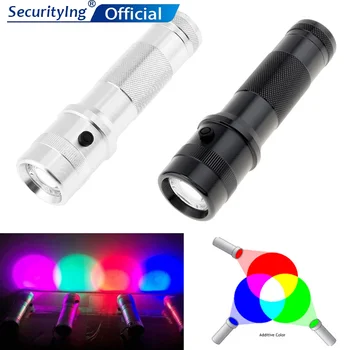 SecurityIng 10 în 1 LED Lanternă Tactică Colorshine Culoare Lumina RGB Schimbarea Edison Multicolor Lanterna LED-uri pentru Iluminat Zilnic