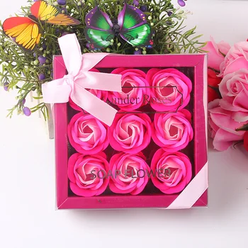 Cadouri de Ziua îndrăgostiților pentru Prietena 9 Sapun Flori de Trandafir Cutie Creativ Cadou de Nunta Decor Cameră Decor Acasă Decoruri