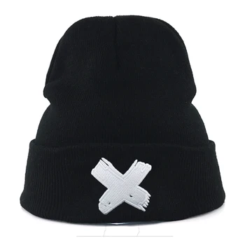 Moda pălării de Iarnă de bumbac flexibil broderie os hip hop tricotate capac beanie pălărie bărbați femei calde de schi căciuli