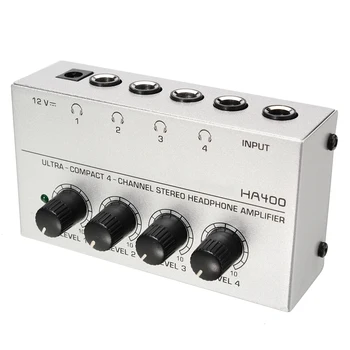 UE Adaptor Amplificator pentru Căști HA400 Ultra-Compact cu 4 Canale de Mare putere pentru Căști Audio Stereo Microamperi Amplificator 11x6x3cm