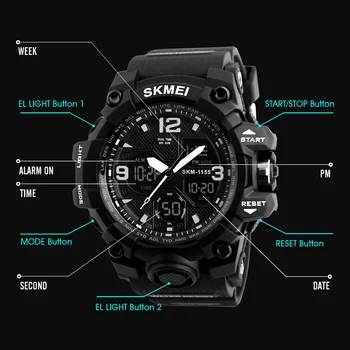 SKMEI Brand pentru Bărbați Ceasuri Sport S-Shock Bărbați Cronometru Digital, Ceas de Timp Dual Display Ceas de mână rezistent la apă Ceas Relojes Hombre