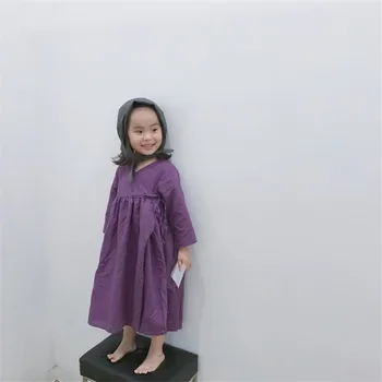 2-6 Ani Fete Dress-Coreean Liber Casual Copii-Rochii Pentru Fete Din Bumbac Cu Maneca Lunga Copii Haine Copii Rochie De Primavara-Toamna 2019