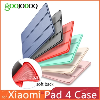 Pentru Xiaomi Mi Pad 4 Caz, GOOJODOQ Mi Pad4 PU Caz din Piele de Silicon SoftShockproof Subțire Slim Cover pentru Xiaomi Mipad 4 Caz Funda