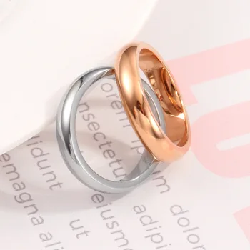 Culoare de aur de cuplu inel de 4 mm sferice de sex masculin și de sex feminin din oțel inoxidabil inel de nunta