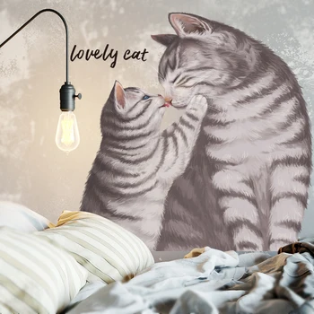 DIY Minunat Pisică Acasă Decorare Autocolant de Perete Animale Decalcomanii de Perete Adeziv Poster Mural Tapet
