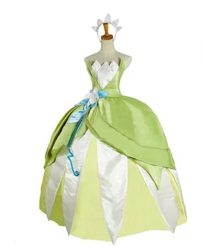 Printesa si Broscoiul Adult Tiana Costum Printesa Tiana rochie verde Frog Prince femei costum
