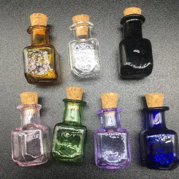 10buc colorate cub de gheata care Doresc Sticla borcan flacon Pandantive Parfum ulei esențial Dop de Sticlă Suflate cu gura Colier proiect de artă