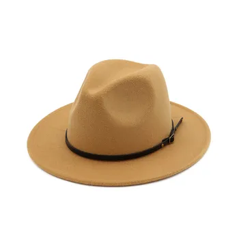 Femeii Lână Simțit Outback Pălărie Panama Pălărie Margine Largă Femei Catarama Fedora Pălărie de Plajă Pliabil Soare Capac în aer Liber, Plajă Capac 114