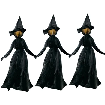 3 BUC/set Luminat de Halloween Vrăjitoare Set de Decorare Sunet Voice Control Strălucire și Sunet Petrecere Casa Bantuita elemente de Recuzită Mai bun Pret