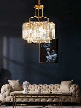 Minimalist Modern, lustre pentru living candelabru de cristal sala de mese candelabru tavan corpuri de iluminat de cupru lustru