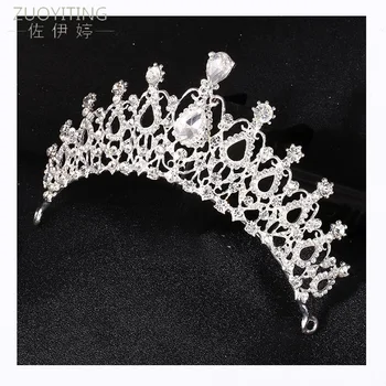 ZUOYITING,stil European coroana articole pentru acoperirea capului mireasa tiara nunta machiaj mireasa frizură printesa coroana stil de nunta