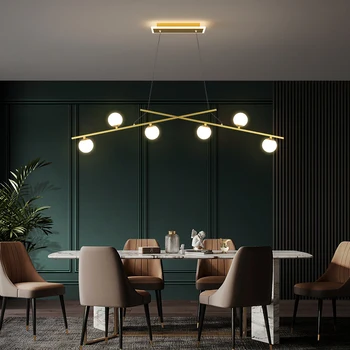 Lumini moderne Sufragerie Insula Candelabru Nordic Living Bucatarie Restaurant Iluminat Decorativ bara de LED-uri lampă de agățat