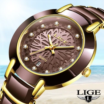 2020 LIGE Femei Ceasuri de Top de Brand de Lux Doamnelor Cuarț Ceasuri Impermeabil Ceas de mana pentru Femei de Moda Ceas Barbati Ceas Ceramice Iubitorii