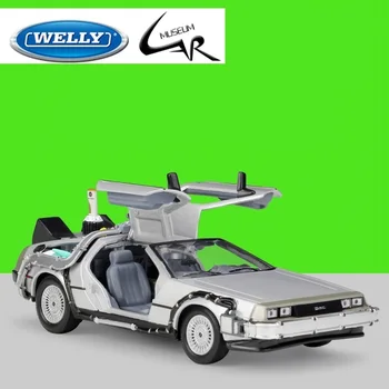 Welly 1:24 DMC -12 Mașina În Viitor Metal turnat sub presiune Raliu Scară Model de Masina Kit Colecții de Afișare Cadou Jucărie