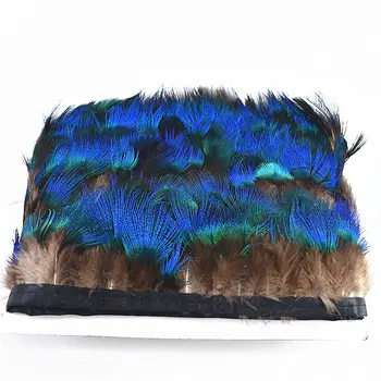 En-gros Naturale Rare Albastru Păun bucată pene Tapiterie panglică cu lățimea de 5-6cmDIY pene pentru Meserii/Fusta/Rochie de Nunta petrecere plumas