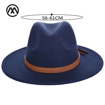 Toamna și iarna pentru bărbați de mari dimensiuni fedora 60CM clasice sombrero cu blană văl imitație de lână de capace parasolar înaltă calitate cowboy