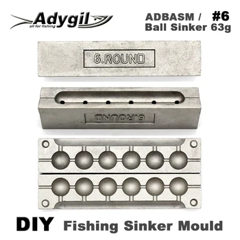Adygil DIY Pescuit Mingea Sinker Mucegai ADBASM/#6 Mingea Sinker 63g 6 Orificii