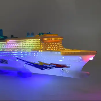 Mașină de jucărie Jucărie Simulare Barca Barca Model de Iluminat pentru Copii Și Muzică Navă de Croazieră Universal Electrice de Jucarie Barca