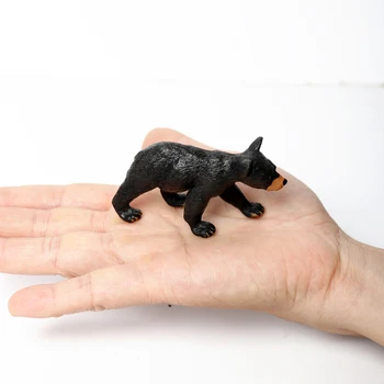 Mână de Plastic Vopsit Negru Poartă Figurina Safari Sălbatic Nord-American,Asiatic animale Sălbatice Ursul Negru Model Animal Jucării pentru copii