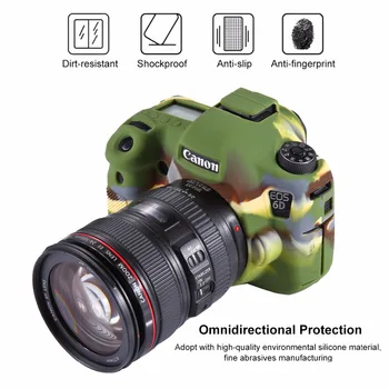 PULUZ Silicon Moale Caz de Protecție Pentru Canon 1300D 77D 800D 80D 6D 5D4 5D3 650D Nikon D850 Fuji XT10 Caz