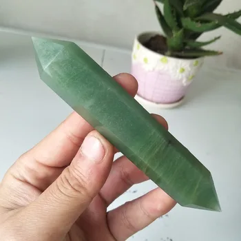 2 buc Naturale jad verde glob de cristal de cuarț piatră brută de slefuire obelisc lingqi vindecare prețul cu ridicata