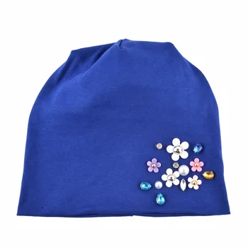 Brand bumbac capac beanie pentru femei de flori de toamnă capace capota chelioși căciuli fete pălărie femei stras pălării tricotate touca inverno