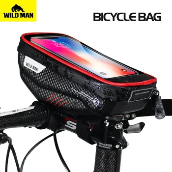 OMUL SĂLBATIC bicicleta geanta ghidon EVA mobil touch ecran telefon pachetului de Mare capacitate Impermeabil MTB Drum de biciclete fata tub sac