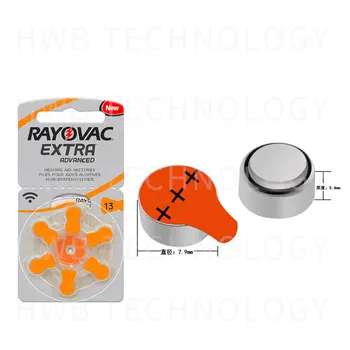 6x 1(card) Rayovac extra Dimensiune 13 a13 p13 PR48 auditiv cu baterii de Mare Putere de Zinc Aer Celule Baterie Buton pentru BTE ITE Proble