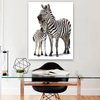 Înfrumusețează Fierbinte de Vânzare Două Zebre Animale Minunate Acuarelă Poze de Perete Modern Decor Acasă HD Panza Pictura in Ulei Dormitor Postere