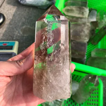 2KG Mare cristal de cuart fumuriu bagheta punct de cuart cristal cantitatea de piatră turn de vindecare reiki en-gros de clar pret piatra naturala