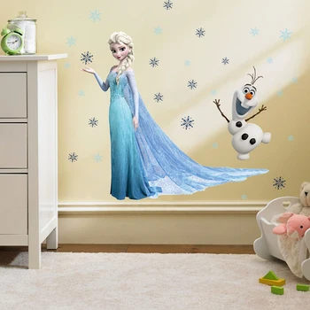 Disney Frozen 2 Printesa Elsa Anna Autocolante de Perete Fata de Copii, Cameră de Fundal Decor Detașabil Dormitor Copii din PVC Arta Decalcomanii