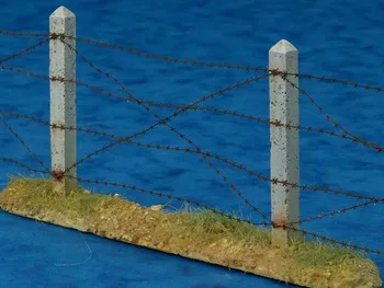Scara 1/35 Stalpi din Beton, sârmă ghimpată & Dragon Dinți Set (Rășină & PE) Modelul Militar Scene Accesoriu