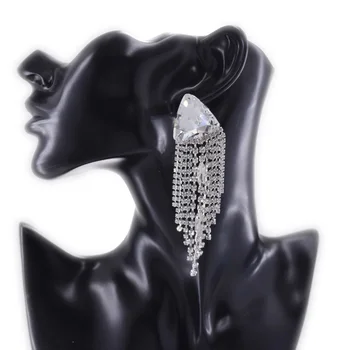 Bling cristal strass pietre de sticlă de mireasa nunta tassel cercei argint placat cu partidul Festivalul de decor pentru Femei bijuterii