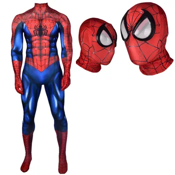 Bărbați/Femei/Copii Peter Parker Cosplay Costum musculare Zentai Halloween Costum de super-Erou Costum Salopeta, Costume de baie
