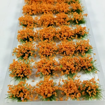 28Pcs Simulare Cluster de Flori Flori Scena pentru Modelul 1:35/1:48/1:72/1:87 Scară Nisip Masă Clădire Frunze Verzi, Flori Roz