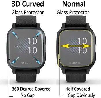 2pc Newcool Acoperire Completă 3D Margine Curbat Ecran Protector pentru Garmin Venu MP Muzică GPS Smartwatch Bubble Free HD Folie de Protectie
