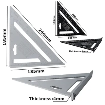 Triunghi Pătrat Conducător Metric/Imperial din Aliaj de Aluminiu de Viteza Tri-pătrat Linie Scriber Văzut Ghid pentru Acoperișuri Instrument de Măsurare