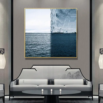 Marea de un albastru iceberg Peisaj Panza Pictura Postere si Printuri Cuadros Quadro Arta de Perete Imaginile Pentru Camera de zi de Decorare Acasă